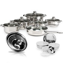 Cj. Panelas Inox 6 pçs + Tigelas 5 pçs + Potes 5 pçs La Cuisine - Código: 108306511