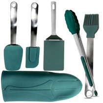 Cj. Espátulas + Luva + Pinça + Pincel 6 pçs Verde La Cuisine - Código: 108230529