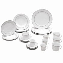 Aparelho de Jantar Porcelana Pontilhado 42 pçs - Código: 345954